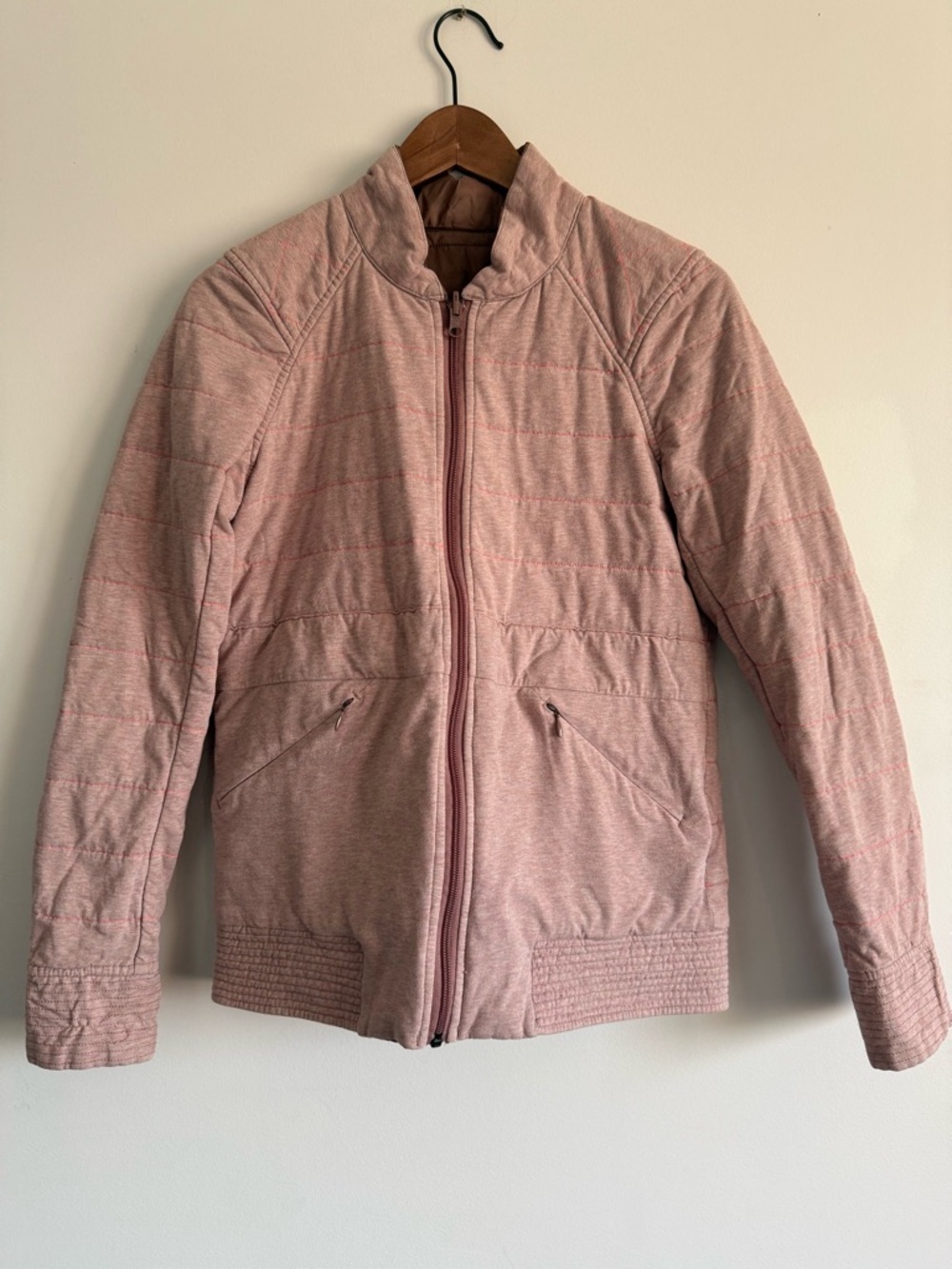 Lululemon The Bomb Reversible Bomber Jacket in Bark Berry/Heathered Bark Berry - Picture 4 of 14